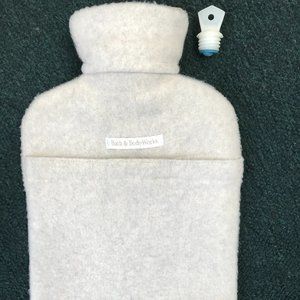Rubber Hot Water Bottle with Removable Soft Fleece Cover - NWOT